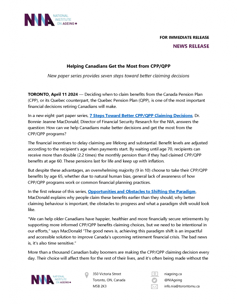 April 11, 2024 - Press Release Cover