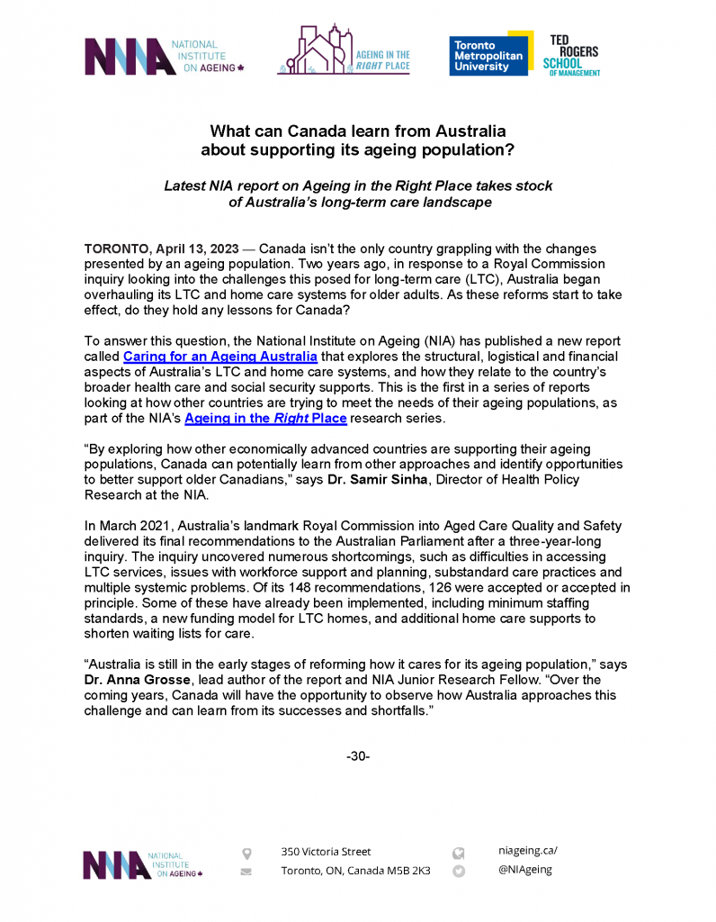 April 13, 2023 — Media Release Cover